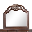 Pemberly Row Wood Framed Mirror in Cherry Finish with Gold Accents