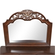 Pemberly Row Wood Framed Mirror in Cherry Finish with Gold Accents