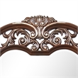 Pemberly Row Wood Framed Mirror in Cherry Finish with Gold Accents