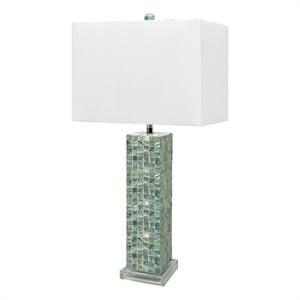 Pemberly Row 29&quot Mother of Pearl Table Lamps with Capiz Shell Base