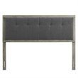 Pemberly Row Gray Charcoal Tufted King Upholstered Wood Headboard
