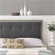 Pemberly Row Gray Charcoal Tufted King Upholstered Wood Headboard