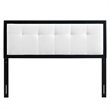 Pemberly Row Black White Tufted Queen Upholstered Wood Headboard