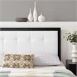 Pemberly Row Black White Tufted Queen Upholstered Wood Headboard