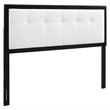 Pemberly Row Black White Tufted Queen Upholstered Wood Headboard