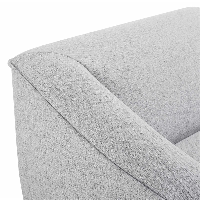 Pemberly Row Left Arm Sectional Sofa Chair in Light Gray Upholstery