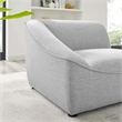 Pemberly Row Left Arm Sectional Sofa Chair in Light Gray Upholstery