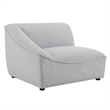 Pemberly Row Left Arm Sectional Sofa Chair in Light Gray Upholstery