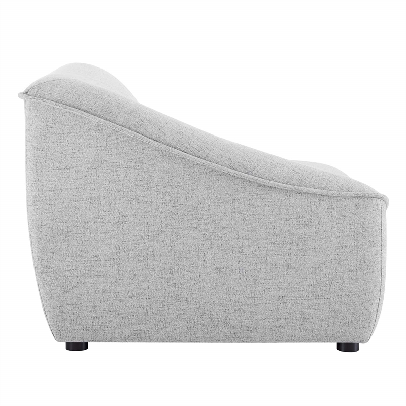 Pemberly Row Left Arm Sectional Sofa Chair in Light Gray Upholstery