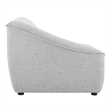 Pemberly Row Left Arm Sectional Sofa Chair in Light Gray Upholstery