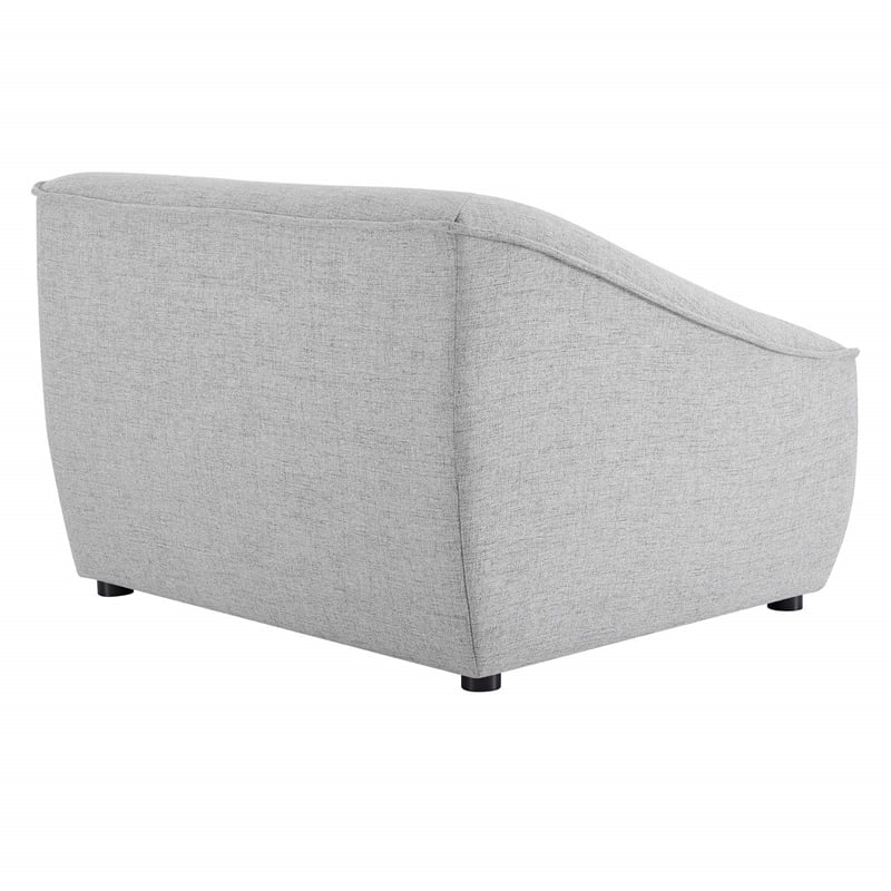 Pemberly Row Left Arm Sectional Sofa Chair in Light Gray Upholstery