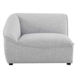 Pemberly Row Left Arm Sectional Sofa Chair in Light Gray Upholstery