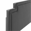 Pemberly Row Modern Performance Velvet Full/Queen Headboard in Charcoal