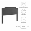 Pemberly Row Modern Performance Velvet Full/Queen Headboard in Charcoal