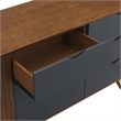 Pemberly Row Modern MDF Wood and Rubberwood Dresser in Walnut Gray