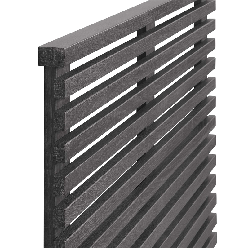 Pemberly Row Wall Mount Modern Wood Twin Headboard in Charcoal