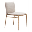 Pemberly Row Nordvest Dining Chair with Beige Seat & Gold Legs