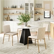 Pemberly Row Nordvest Dining Chair with Beige Seat & Gold Legs