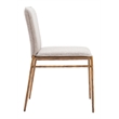 Pemberly Row Nordvest Dining Chair with Beige Seat & Gold Legs
