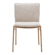 Pemberly Row Nordvest Dining Chair with Beige Seat & Gold Legs