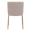 Pemberly Row Nordvest Dining Chair with Beige Seat & Gold Legs