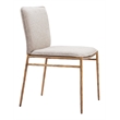Pemberly Row Nordvest Dining Chair with Beige Seat & Gold Legs