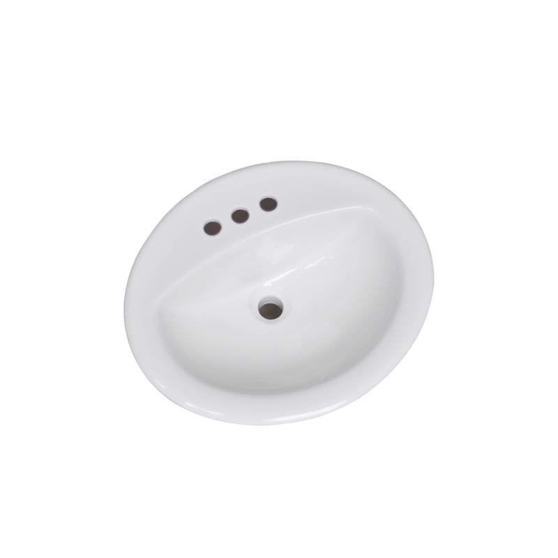 Pemberly Row Oval Ceramic Drop-In Sink with 20x17 Basin in White