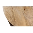 Pemberly Row Jenna Round Cocktail Table with Shelf in Natural Wood