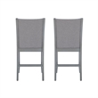 Pemberly Row Set of 2 Gray Wood Counter Stools with Light Gray Upholstery