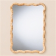 Pemberly Row Rasida Scalloped Rattan Wall Mirror with Wood Frame