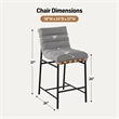 Pemberly Row Set of 2 26-in Counter Stools in Gray Boucle with Iron Legs