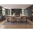 Pemberly Row Set of 4 26-in Counter Stools in Gray Boucle with Iron Legs
