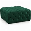 Pemberly Row Button Tufted Upholstered Velvet Ottoman in Green