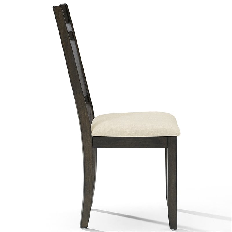 Pemberly Row Wood Slat Back Dining Side Chair in Slate Finish (Set of 2)