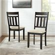 Pemberly Row Wood Slat Back Dining Side Chair in Slate Finish (Set of 2)