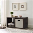 Pemberly Row Two Cubby Open Back Storage Cabinet in Espresso Finish