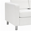 Pemberly Row Loveseat with Dillon Snow White Faux Leather and Silver Legs