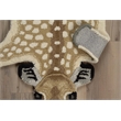Pemberly Row Antelope Shaped Accent Rug in Beige/Brown Wool - 2' X 3'