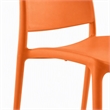 Pemberly Row Polypropylene Plastic Dining Side Chair in Orange Set of 2