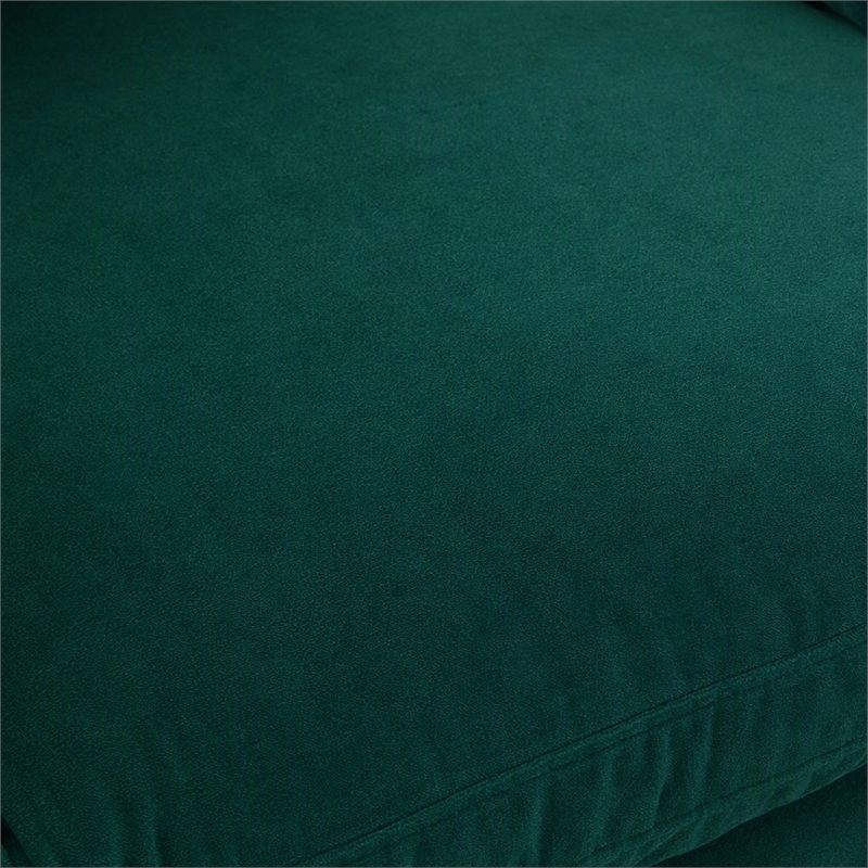 Pemberly Row Velvet Loveseat with Down-Filled Cushions in Green