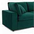 Pemberly Row Velvet Loveseat with Down-Filled Cushions in Green