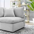 Pemberly Row Performance Velvet Corner Chair in Light Gray