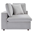 Pemberly Row Performance Velvet Corner Chair in Light Gray