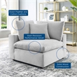 Pemberly Row Performance Velvet Corner Chair in Light Gray