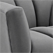 Pemberly Row Velvet Polyester Armchair in Gray with Tufted Channels