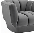 Pemberly Row Velvet Polyester Armchair in Gray with Tufted Channels