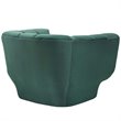 Pemberly Row Channel Tufted Velvet Armchairs in Green (Set of 2)