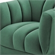 Pemberly Row Channel Tufted Velvet Armchairs in Green (Set of 2)