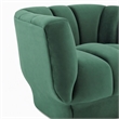 Pemberly Row Channel Tufted Velvet Armchairs in Green (Set of 2)
