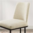 Pemberly Row Sled Base Dining Side Chair in Black and Beige Fabric